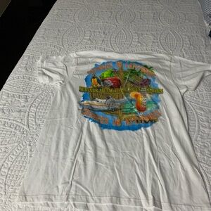 Margaritaville White Graphic Shirt with Tropical Print